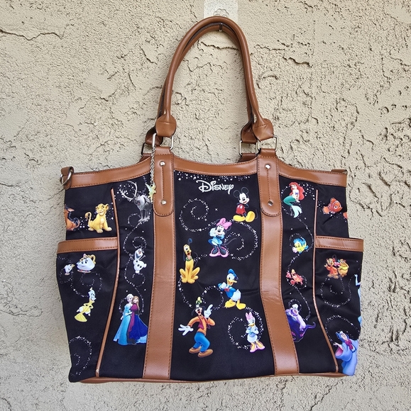 Disney Handbags - Disney Bradford Exchange "Carry The Magic" Purse Tote Black Bag Tinkerbell Charm